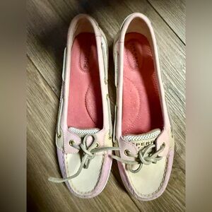 Sperry Pink and Cream Boat Shoes